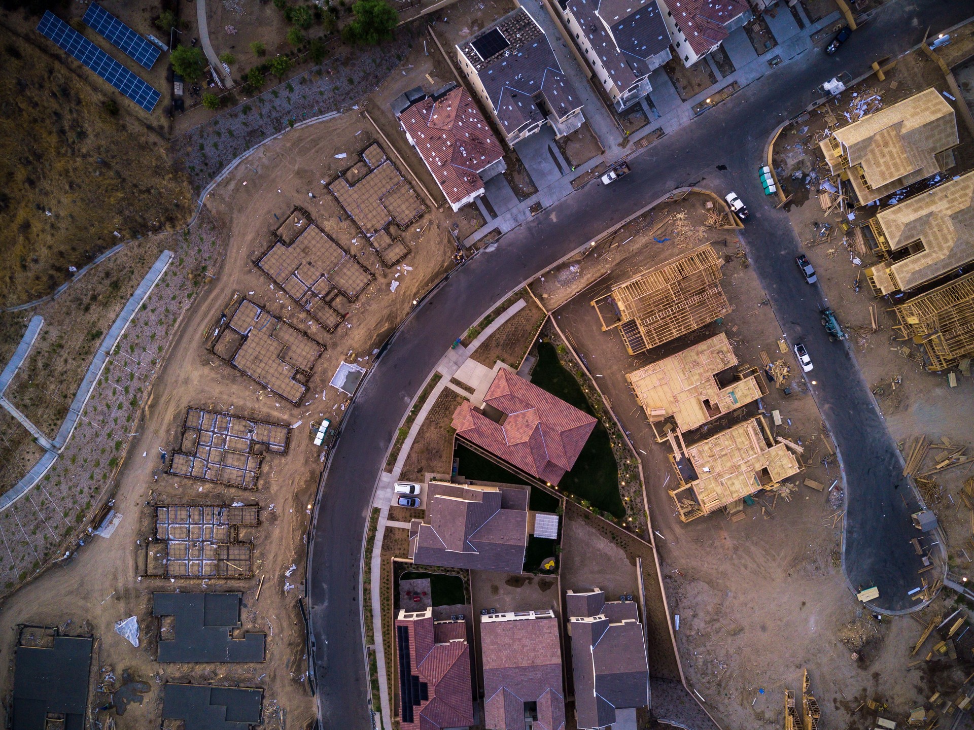 Suburban Construction Site From Above